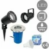 MINISUN 4 X 3 In 1 Ground / Wallpike Outdoor Lights Black Finish Ip65 + GU10 LED Bulbs - Warm White -MINISUN Shop 8744194 1