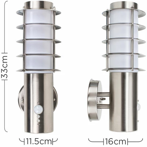 MINISUN Outdoor Decorative Pir Sensor Stainless Steel Wall Light Lantern MINISUN Outdoor Decorative Pir Sensor Stainless Steel Wall Light Lantern -MINISUN Shop 8744208 4