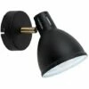 MINISUN Industrial Satin Black & Antique Brass Wall Spotlight - No Bulb -MINISUN Shop 8744230 1