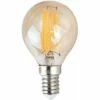 MINISUN 4w SES E14 LED Golfball Filament Bulb With Amber Tinted Glass