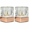 MINISUN 2 X Ice Cube Touch Table Lamps + 3W LED Bulbs - Copper -MINISUN Shop 8744282 1