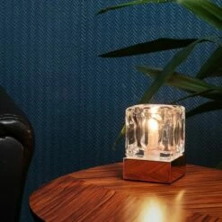 MINISUN 2 X Ice Cube Touch Table Lamps + 3W LED Bulbs - Copper -MINISUN Shop 8744282 3