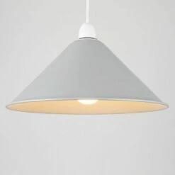 MINISUN Coolie Tapered Metal Ceiling Pendant Light Shade - Grey - No Bulb -MINISUN Shop 8744321 2
