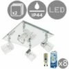 MINISUN 2 X Chrome Ice Cube 4 Way IP44 Bathroom Ceiling Light Spotlights + 8 X 3W Cool White G9 LED Light Bulbs -MINISUN Shop 8744342 1