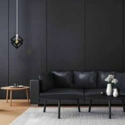 MINISUN Black Metal Puzzle Cube Ceiling Pendant Light Shade + 4W LED Amber Filament Bulb - Warm White -MINISUN Shop 8744549 3