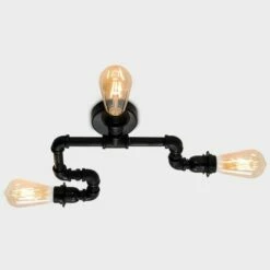 MINISUN Industrial 3 Way Matt Black Staggered Ceiling Light -MINISUN Shop 8744613 2