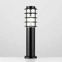 MINISUN IP44 Outdoor Black Stainless Steel Bollard Light Post + 4W LED Candle Bulb - Warm White -MINISUN Shop 8744650 2