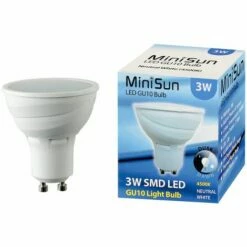 MINISUN 3W GU10 LED Dusk Till Dawn Sensor Light Bulb Neutral White 4500K Lighting