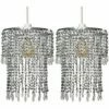 MINISUN 2 X Sparkling Chrome Acrylic Crystal Jewel Bead Ceiling Pendant Light Shades 2 MINISUN 2 X Sparkling Chrome Acrylic Crystal Jewel Bead Ceiling Pendant Light Shades -MINISUN Shop 8744779 1