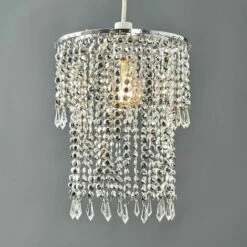 MINISUN 2 X Sparkling Chrome Acrylic Crystal Jewel Bead Ceiling Pendant Light Shades -MINISUN Shop 8744779 2