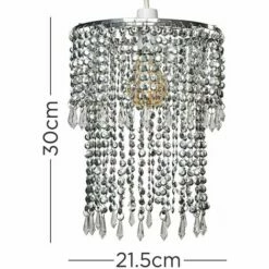 MINISUN 2 X Sparkling Chrome Acrylic Crystal Jewel Bead Ceiling Pendant Light Shades -MINISUN Shop 8744779 4