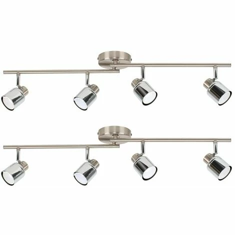 MINISUN 2 x 4 Way Ceiling Light Spotlights In Chrome Finish MINISUN 2 X 4 Way Ceiling Light Spotlights In Chrome Finish -MINISUN Shop 8744780 1
