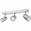 MINISUN 3 Way Chrome IP44 Adjustable Straight Bar Bathroom Ceiling Spotlight + 3 X Cool White GU10 LED Bulbs -MINISUN Shop 8744863 1