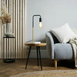 MINISUN Industrial Style Table Lamp With Marble Base - Gold -MINISUN Shop 8744875 2