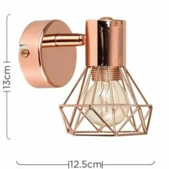 MINISUN Metal Basket Cage Wall Light - Polished Copper - No Bulb -MINISUN Shop 8744904 4
