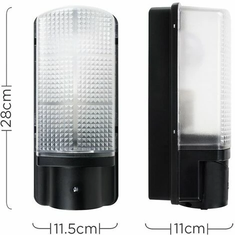 MINISUN Outdoor Black Plastic IP44 Sensor Bulkhead Security Wall Light - Dusk Till Dawn MINISUN Outdoor Black Plastic IP44 Sensor Bulkhead Security Wall Light - Dusk Till Dawn -MINISUN Shop 8744942 4