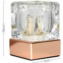 MINISUN Glass Ice Cube Touch Table Lamp - Copper -MINISUN Shop 8744950 4