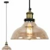 MINISUN Industrial Black & Gold Ceiling Light Pendant + An Amber Clear Glass Shade - No Bulb -MINISUN Shop 8744966 1