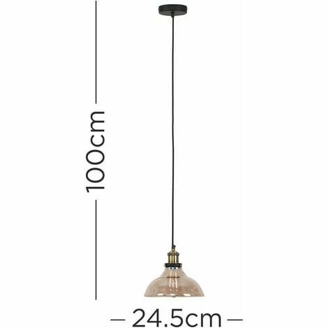 MINISUN Industrial Black & Gold Ceiling Light Pendant + An Amber Clear Glass Shade - No Bulb MINISUN Industrial Black & Gold Ceiling Light Pendant + An Amber Clear Glass Shade - No Bulb -MINISUN Shop 8744966 4