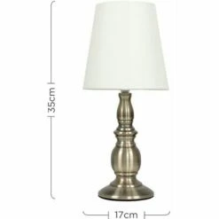 MINISUN 2 X Traditional Touch Table Lamps With A Tapered Shades - Antique Brass - No Bulb -MINISUN Shop 8745011 4