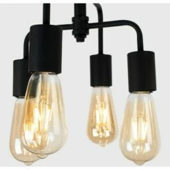 MINISUN Industrial Black Metal 6 Way Ceiling Light - No Bulb -MINISUN Shop 8745014 3