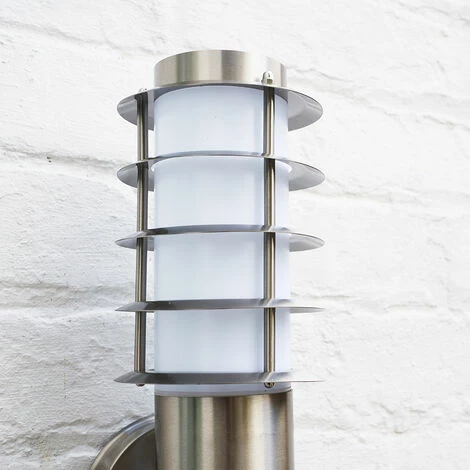 MINISUN Outdoor Stainless Steel Photocell Wall Light Lantern + 4W LED Candle Bulb - Cool White MINISUN Outdoor Stainless Steel Photocell Wall Light Lantern + 4W LED Candle Bulb - Cool White -MINISUN Shop 8745016 3