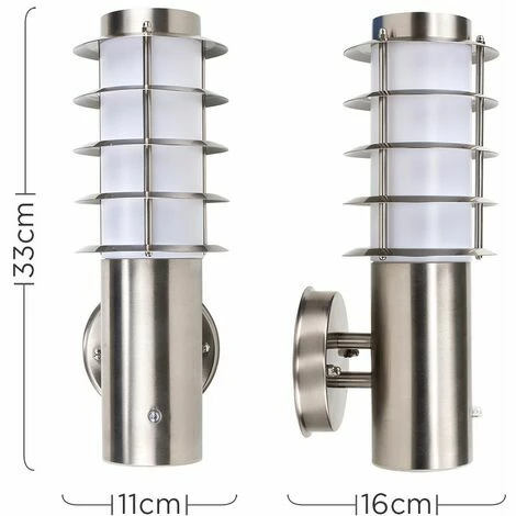 MINISUN Outdoor Stainless Steel Photocell Wall Light Lantern + 4W LED Candle Bulb - Cool White MINISUN Outdoor Stainless Steel Photocell Wall Light Lantern + 4W LED Candle Bulb - Cool White -MINISUN Shop 8745016 4