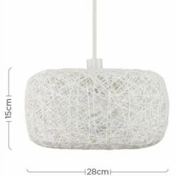 MINISUN Easy Fit Rattan Lounge Living Room White Ceiling Pendant Shade - No Bulb -MINISUN Shop 8745052 4