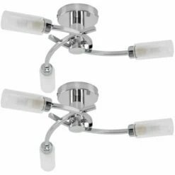 MINISUN 2 X 3 Way Spiral Flush Ceiling Light - Chrome