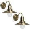 MINISUN 2 X Metal & Glass Fisherman'S Lantern Wall Lights - Brass -MINISUN Shop 8745144 1