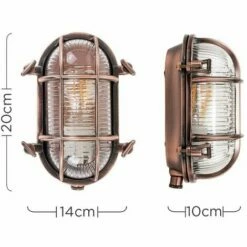MINISUN IP64 Rated Cross-Cased Metal Outdoor Bulkhead Wall Light - Copper - No Bulb -MINISUN Shop 8745152 4