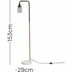 MINISUN Talisman Marble Base Floor Lamp In Copper With Ribbed Jar Shade - No Bulb -MINISUN Shop 8745159 4