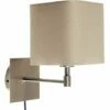 MINISUN Sheldon Brushed Chrome Plug In Wall Light - Beige - No Bulb -MINISUN Shop 8745192 1