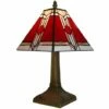 MINISUN Antique Brass Effect Vintage Red White Stained Glass Table Lamp Light 2 MINISUN Antique Brass Effect Vintage Red White Stained Glass Table Lamp Light -MINISUN Shop 8745202 1
