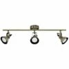 MINISUN 3 Way Adjustable Domed Heads Straight Bar Ceiling Spotlight In Antique Brass - No Bulb -MINISUN Shop 8745208 1