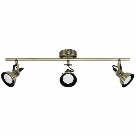 MINISUN 3 Way Adjustable Domed Heads Straight Bar Ceiling Spotlight In Antique Brass - No Bulb MINISUN 3 Way Adjustable Domed Heads Straight Bar Ceiling Spotlight In Antique Brass - No Bulb -MINISUN Shop 8745208 1