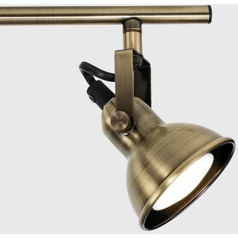 MINISUN 3 Way Adjustable Domed Heads Straight Bar Ceiling Spotlight In Antique Brass - No Bulb MINISUN 3 Way Adjustable Domed Heads Straight Bar Ceiling Spotlight In Antique Brass - No Bulb -MINISUN Shop 8745208 3