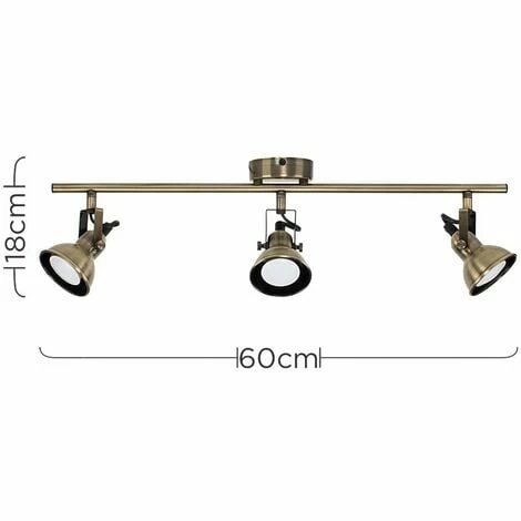 MINISUN 3 Way Adjustable Domed Heads Straight Bar Ceiling Spotlight In Antique Brass - No Bulb MINISUN 3 Way Adjustable Domed Heads Straight Bar Ceiling Spotlight In Antique Brass - No Bulb -MINISUN Shop 8745208 4