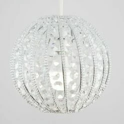 MINISUN Round Ceiling Pendant Shade With Clear Acrylic Jewels -MINISUN Shop 8745258 2