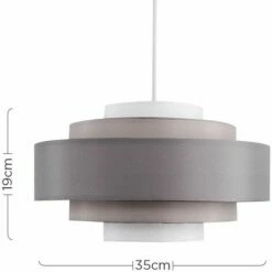 MINISUN Easy Fit 5 Tier Ceiling Light Shade - Grey - No Bulb -MINISUN Shop 8745405 4