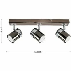 MINISUN Rosie Spotlight Bar 3 Way Ceiling Light Fitting - Black Chrome - No Bulbs -MINISUN Shop 8745440 4