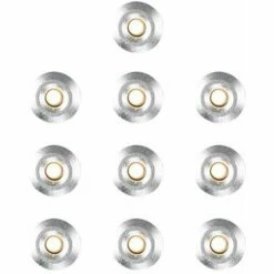 MINISUN 10 X 15mm LED Round Garden Decking Lights Kit - IP67 - Warm White