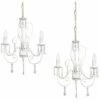 MINISUN 2 X Vintage French-3-Way Chandelier Ceiling Lights Distressed White / Cream Finish -MINISUN Shop 8745537 1