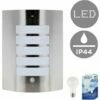 MINISUN Stainless Steel & Frosted Curved IP44 Rated PIR Motion Sensor Outdoor Garden Wall Mounted Security Light - 10W LED GLS Bulb - Cool White -MINISUN Shop 8745542 1