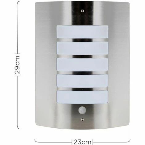 MINISUN Stainless Steel & Frosted Curved IP44 Rated PIR Motion Sensor Outdoor Garden Wall Mounted Security Light - 10W LED GLS Bulb - Cool White MINISUN Stainless Steel & Frosted Curved IP44 Rated PIR Motion Sensor Outdoor Garden Wall Mounted Security Light - 10W LED GLS Bulb - Cool White -MINISUN Shop 8745542 4