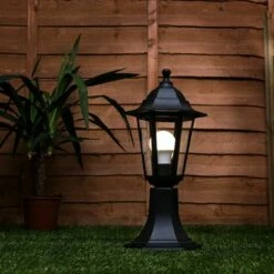 MINISUN Black IP44 Outdoor Lamp Post Lantern Light + 6W LED GLS Bulb - No Bulb -MINISUN Shop 8745568 3