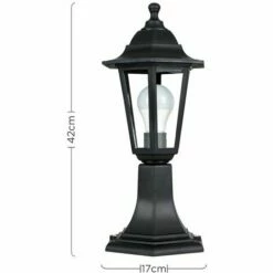 MINISUN Black IP44 Outdoor Lamp Post Lantern Light + 6W LED GLS Bulb - No Bulb -MINISUN Shop 8745568 4