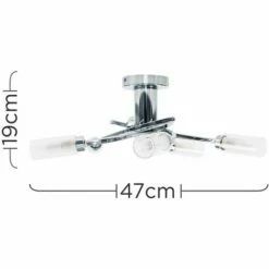 MINISUN 2 X 5 Way Chrome Swirl Flush Ceiling Lights + Clear & Frosted Glass Shades -MINISUN Shop 8745638 4