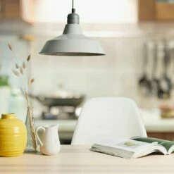 MINISUN Modern Metal Pendant Shades Ceiling Retro Pendant Lampshade - Grey -MINISUN Shop 8745643 3