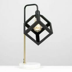 MINISUN Talisman Marble Base Table Lamp In Gold With Puzzle Shade - No Bulb -MINISUN Shop 8745656 2